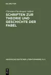 Schriften Zur Theorie Und Geschichte Der Fabel cover