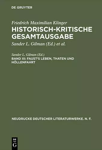 Historisch-kritische Gesamtausgabe, Band XI, Faust's Leben, Thaten und Höllenfahrt cover