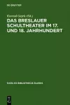 Das Breslauer Schultheater Im 17. Und 18. Jahrhundert cover