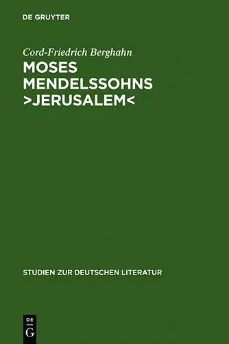 Moses Mendelssohns >Jerusalem cover