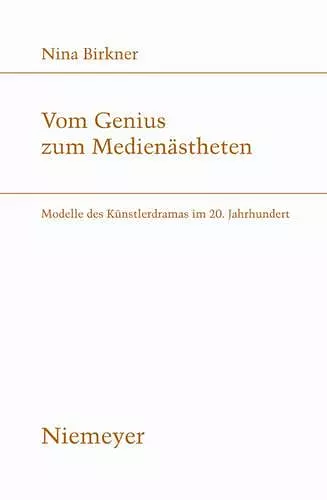 Vom Genius Zum Medienästheten cover