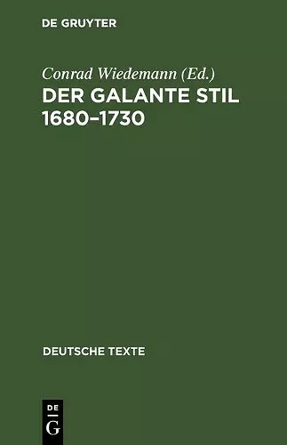 Der galante Stil 1680-1730 cover