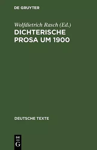 Dichterische Prosa um 1900 cover