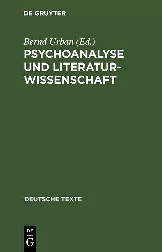 Psychoanalyse und Literaturwissenschaft cover