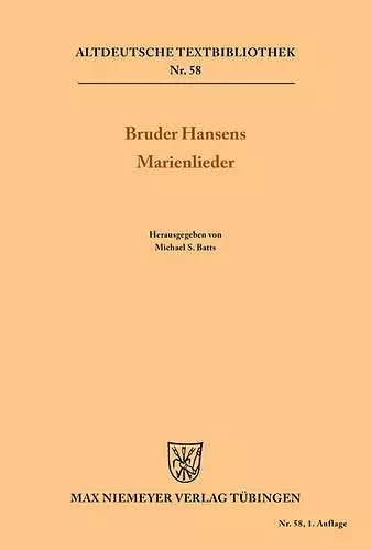 Bruder Hansens Marienlieder cover