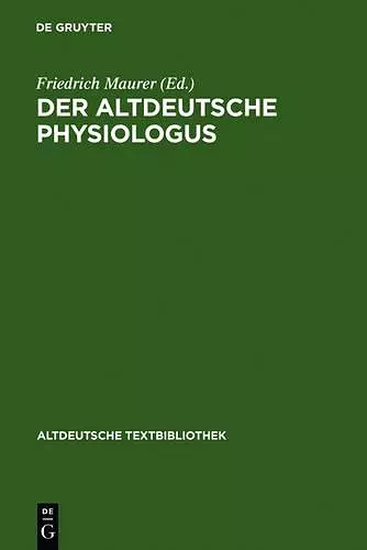 Der altdeutsche Physiologus cover