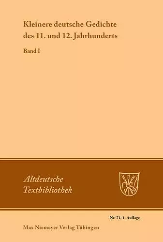 Kleinere deutsche Gedichte des 11. und 12. Jahrhunderts cover