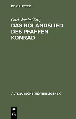 Das Rolandslied Des Pfaffen Konrad cover