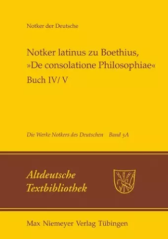 Notker Latinus Zu Boethius, »De Consolatione Philosophiae« cover