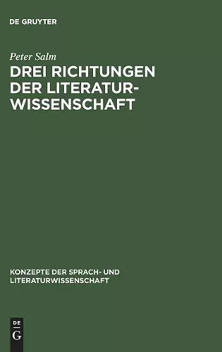 Drei Richtungen der Literaturwissenschaft cover