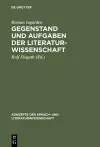 Gegenstand und Aufgaben der Literaturwissenschaft cover