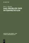 Das Problem der Interpretation cover