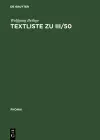 Textliste Zu III/50 cover