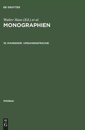 Monographien, 16, Mannheim. Umgangssprache cover