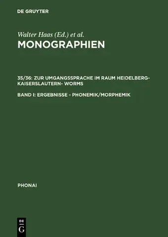 Zur Umgangssprache Im Raum Heidelberg-Kaiserslautern- Worms cover