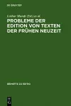 Probleme der Edition von Texten der frühen Neuzeit cover