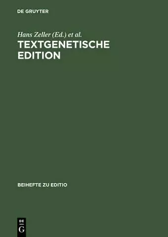 Textgenetische Edition cover