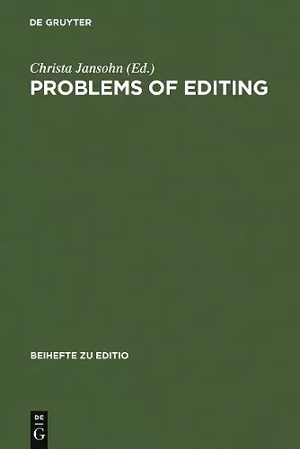 Problems of Editing cover