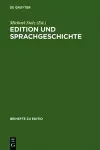 Edition und Sprachgeschichte cover