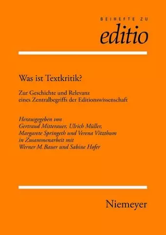 Was Ist Textkritik? cover