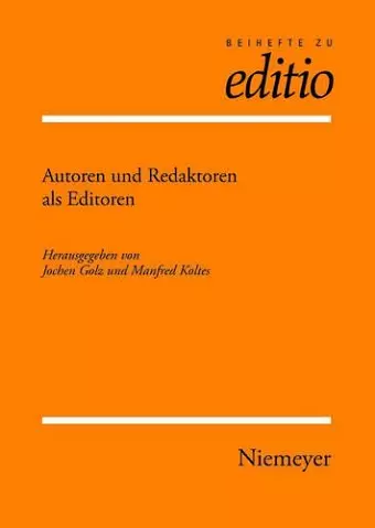 Autoren Und Redaktoren ALS Editoren cover