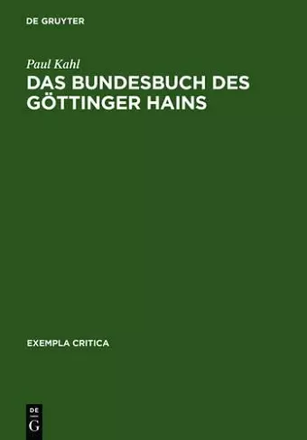 Das Bundesbuch des Göttinger Hains cover