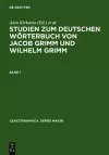 Studien Zum Deutschen Wörterbuch Von Jacob Grimm Und Wilhelm Grimm cover