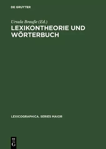 Lexikontheorie Und Wörterbuch cover