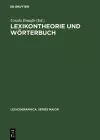 Lexikontheorie Und Wörterbuch cover