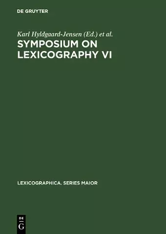 Symposium on Lexicography cover