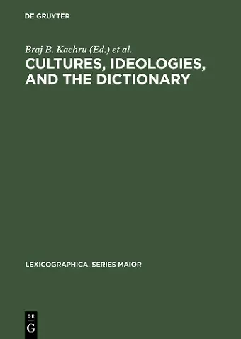 Cultures, Ideologies, and the Dictionary cover