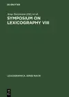 Symposium on Lexicography VIII cover