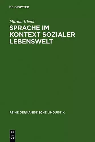 Sprache im Kontext sozialer Lebenswelt cover