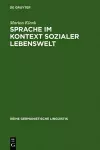 Sprache im Kontext sozialer Lebenswelt cover