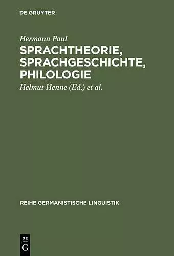 Sprachtheorie, Sprachgeschichte, Philologie cover