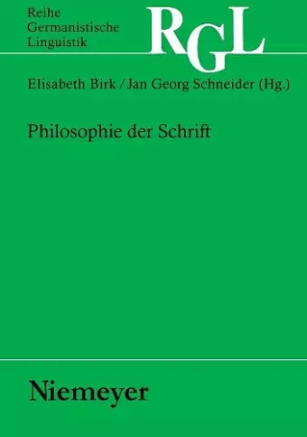 Philosophie der Schrift cover
