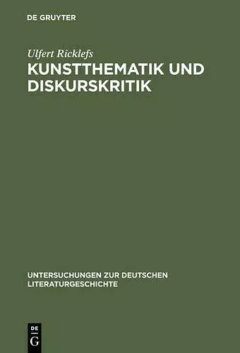Kunstthematik Und Diskurskritik cover