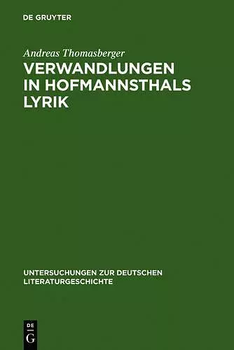 Verwandlungen in Hofmannsthals Lyrik cover