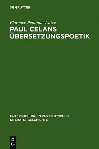 Paul Celans Übersetzungspoetik cover