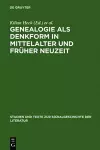 Genealogie ALS Denkform in Mittelalter Und Früher Neuzeit cover