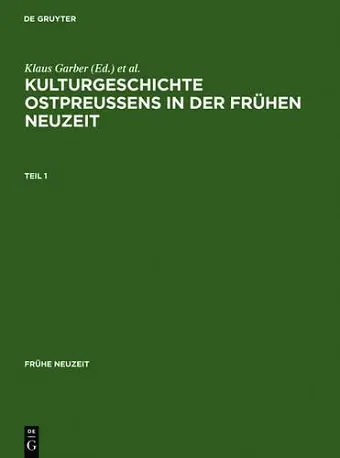 Kulturgeschichte Ostpreussens in Der Frühen Neuzeit cover
