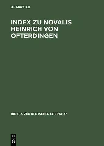Index Zu Novalis Heinrich Von Ofterdingen cover