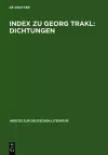 Index Zu Georg Trakl: Dichtungen cover