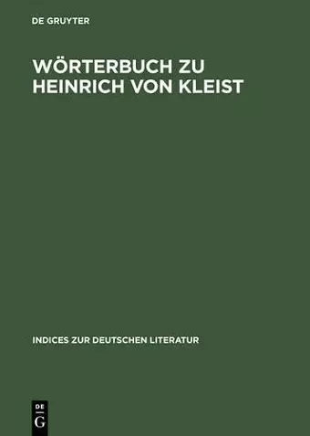 Wörterbuch Zu Heinrich Von Kleist cover