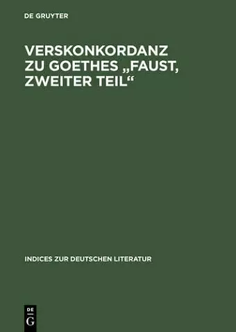 Verskonkordanz Zu Goethes "Faust, Zweiter Teil" cover