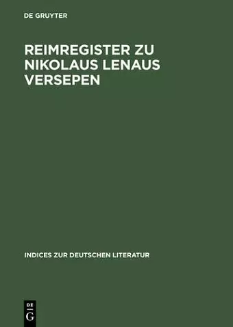 Reimregister Zu Nikolaus Lenaus Versepen cover