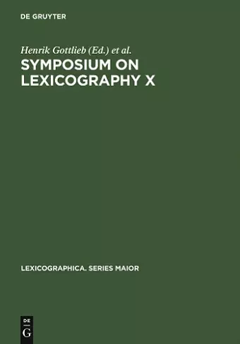 Symposium on Lexicography X cover