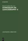 Symposium on Lexicography X cover