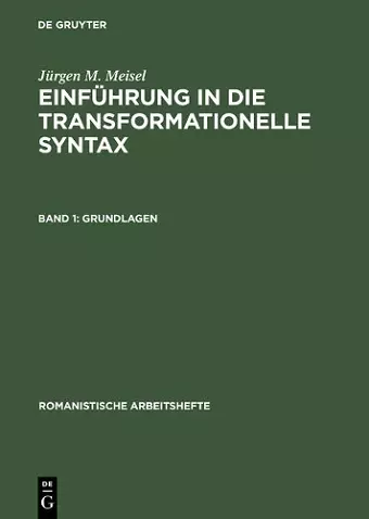 Einführung in die transformationelle Syntax, Band 1, Grundlagen cover