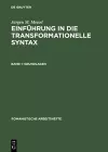 Einführung in die transformationelle Syntax, Band 1, Grundlagen cover